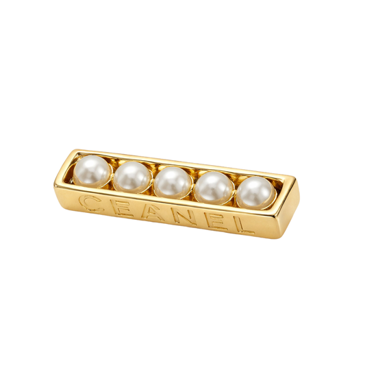 Sophisticated Cc Pearl Bar Stud Earrings - view 2
