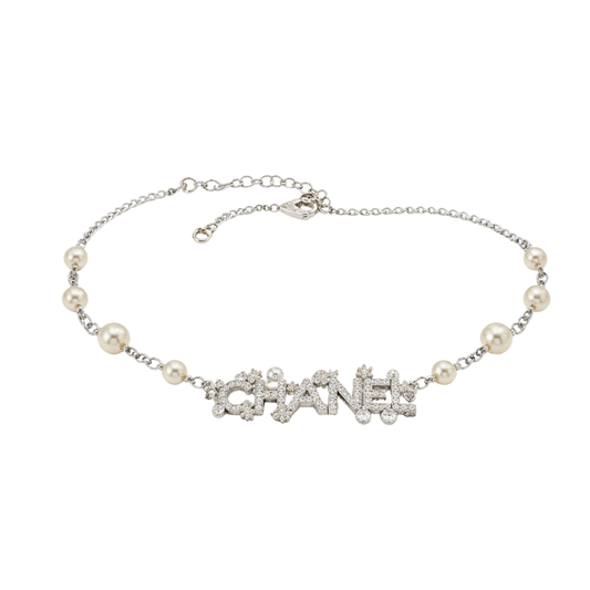Polished Pearl Strand with Integrated Crystal Encrusted Logo
