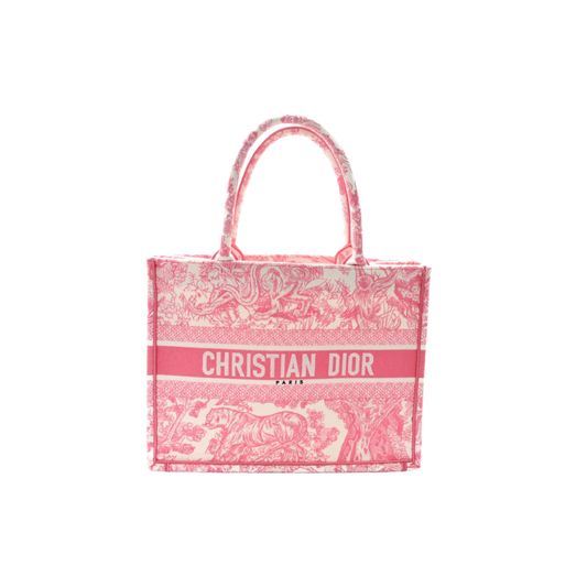 Dressy Canvas Embroidered Tote Pink