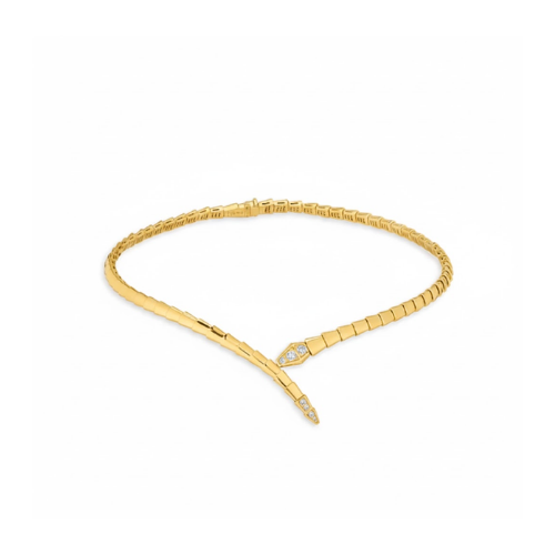 Clean-Finish Gold Diamond Serpenti Viper Necklace
