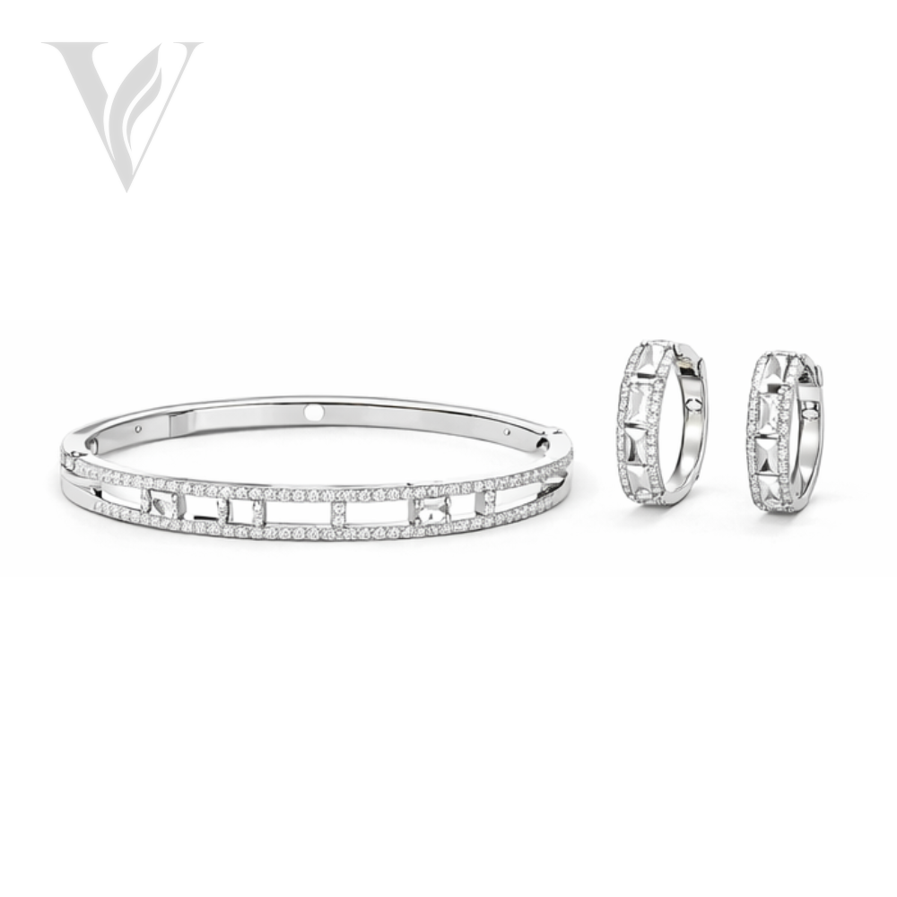 Messika Elegant Layered Pavé White Full - Full Diamonds, Diamond Detail – View 2