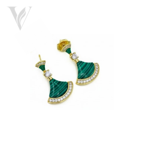 Bvlgari Green Fan Earrings