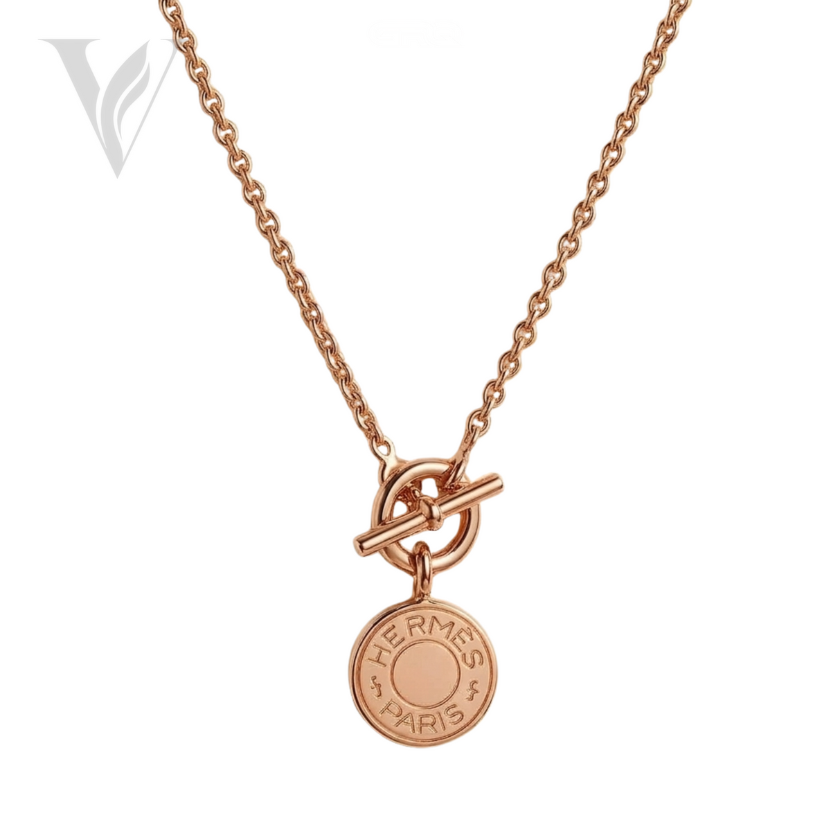Hermès Amulettes Ex Libris Pendant Necklace - Pink Gold