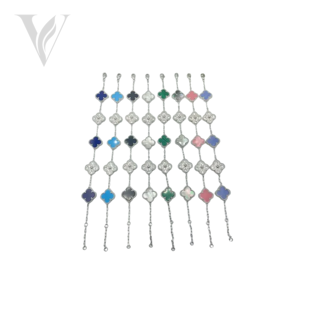 Van Cleef & Arpels Timeless Clover Motif Bracelet Collection - Silver – View 3
