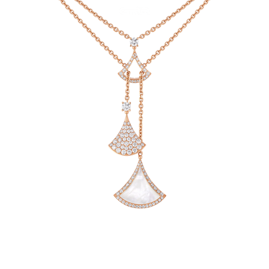 Modern 18k Rose Gold Divas Dream Diamond Necklace