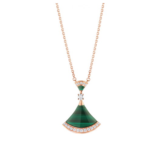 Statement 18k Rose Gold Pendant Set Diamond Necklace