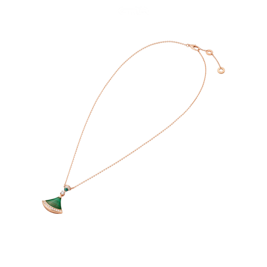 Statement 18k Rose Gold Pendant Set Diamond Necklace - view 2