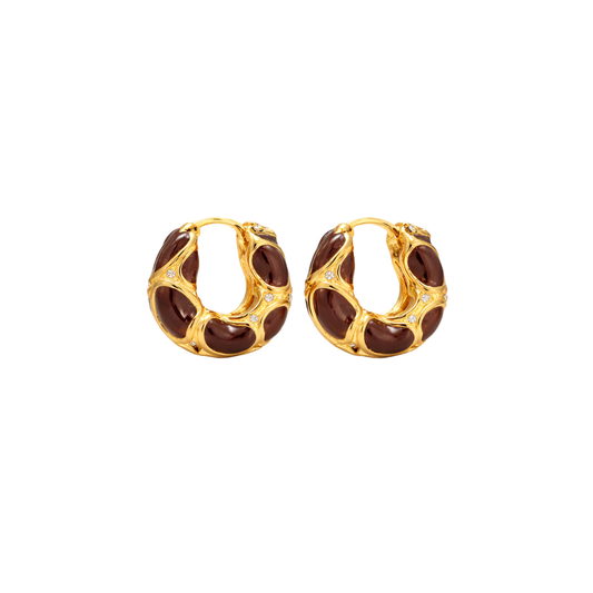 Clean-Finish Triomphe Frosted Hoops Enamel Brass Gold Finish - view 2