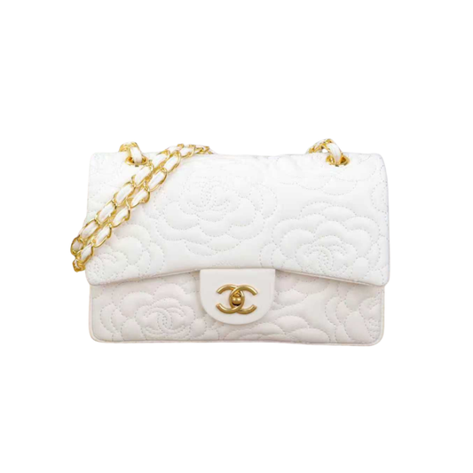 Detailed Camellia Fl White Bag