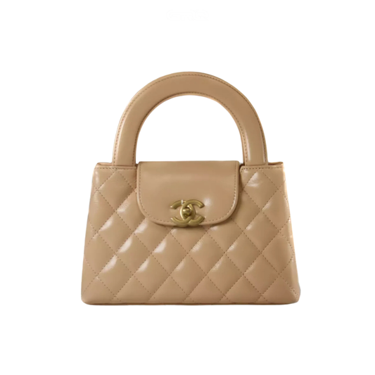 Dressy Structured Top-Handle Nano Calfskin Bag