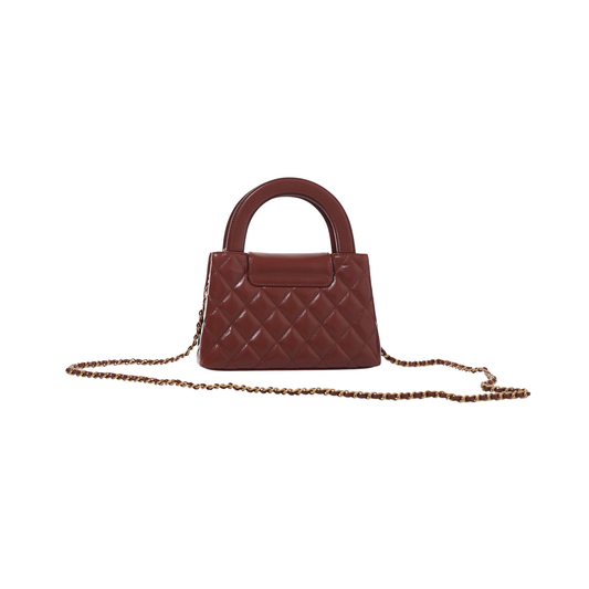 Refined Nano Structured Top-Handle Burgundy Bag - view 2