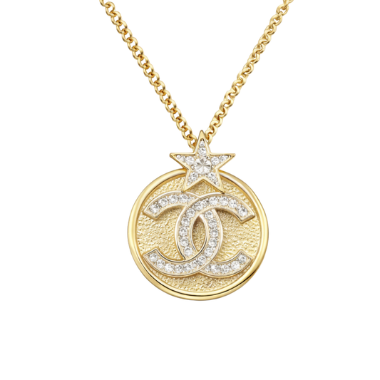 Elevated Cc Logo Star Pendant Necklace Earrings Set - view 2