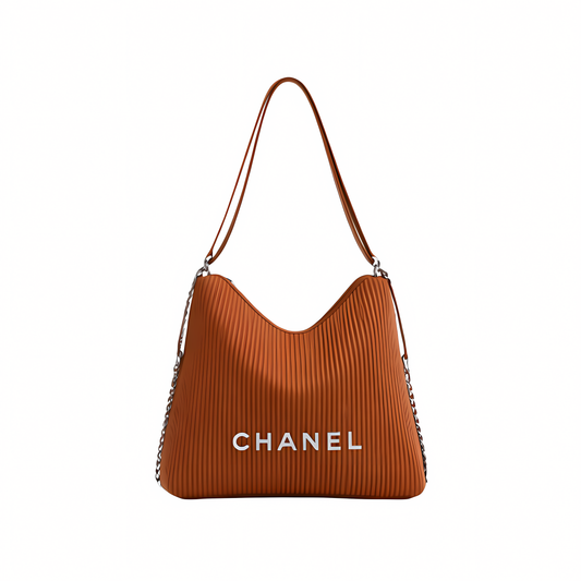 Timeless Maxi Hobo Brown Shiny Lambskin Bag