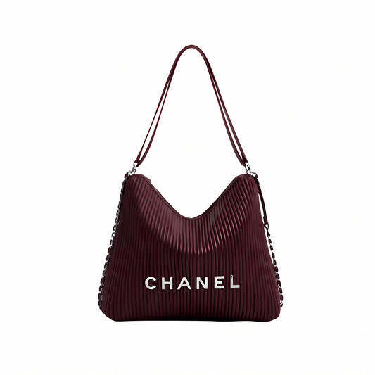 Dressy Maxi Hobo Purple Shiny Lambskin Bag
