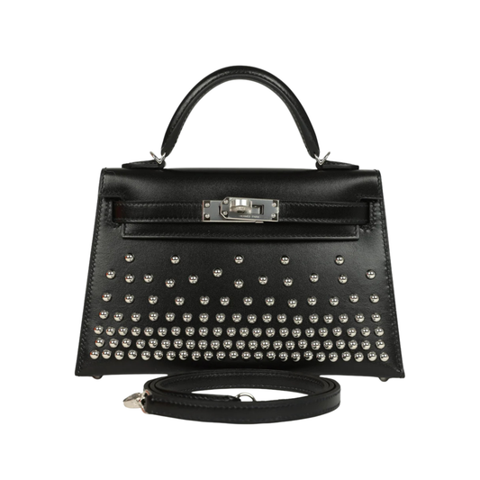 Refined Clouté Mini Structured Top-Handle 20 Black Bag