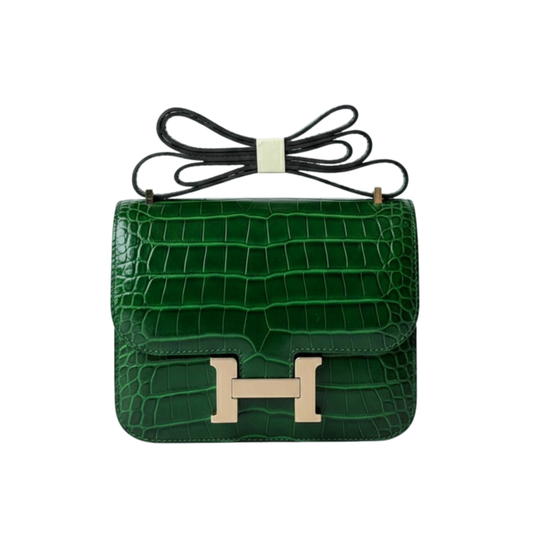 Polished Constance 18 Cactus Alligator Bag
