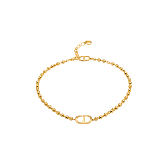 Elegant Cd Beaded Bracelet Gold