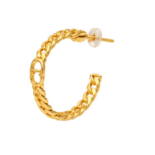 Everyday-Luxe Cd Chain Hoop Earring Gold - view 2