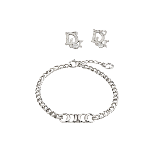 Minimal-Luxe Oblique Charm Bracelet Si Er