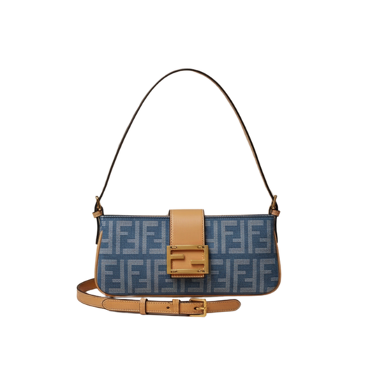Detailed Shoulder Blue Ffdenim Bag