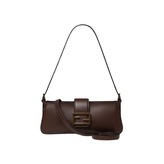 Polished Shoulder Dark Brown Bag