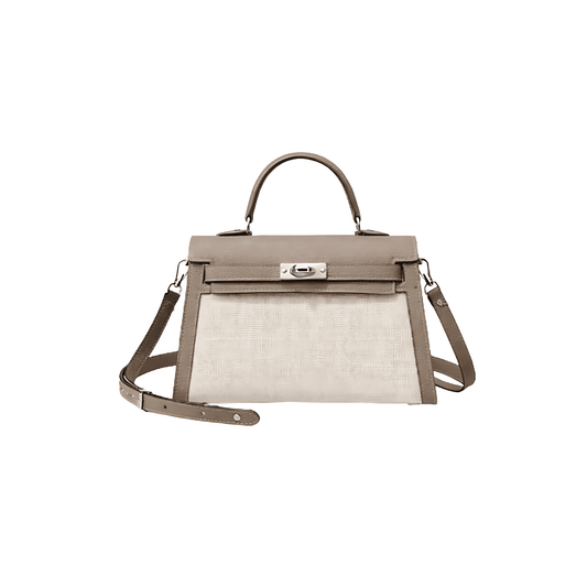 Modern Structured Top-Handle II Sellier 28 Toile H Étoupe Bag