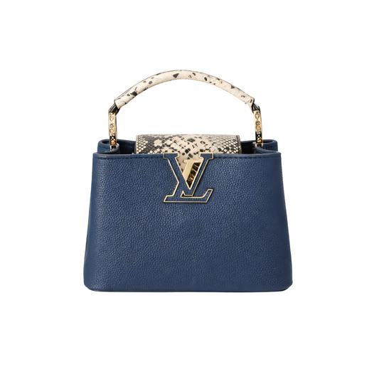 Polished Ć Ucines Taurillon Navy Blue Bag