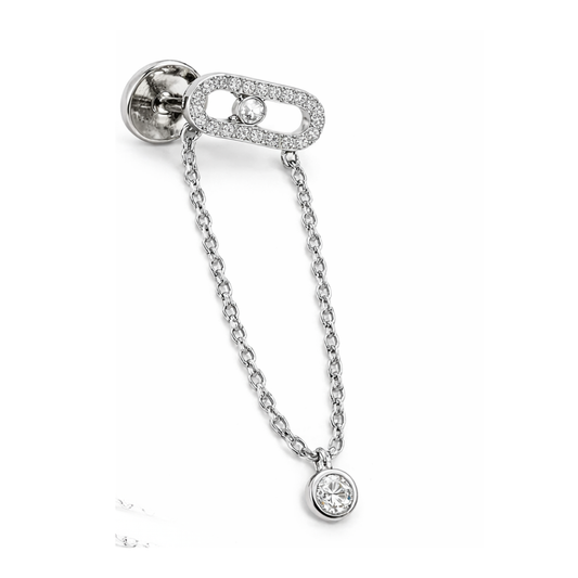 Refined Uno Drop Pendant White Gold Diamonds