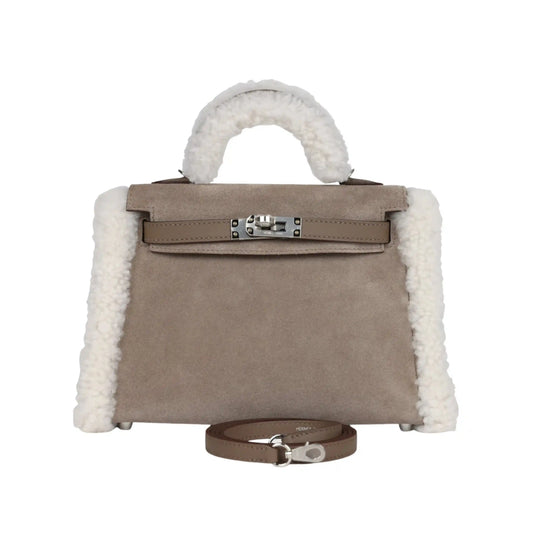 Sharp Mini Structured Top-Handle II 20 Teddy Gris Caillou Bag