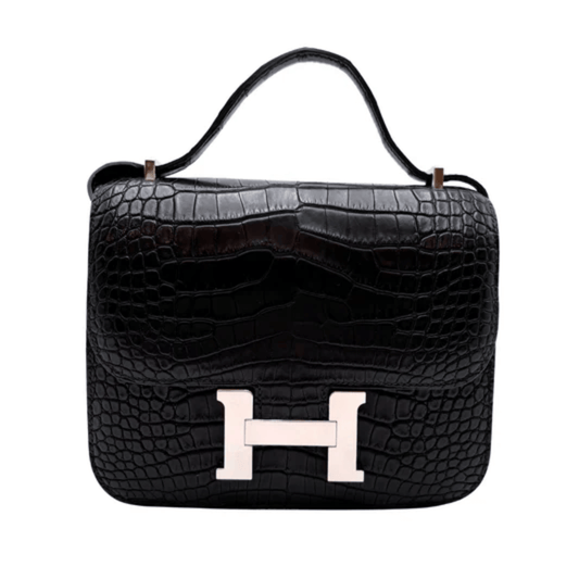 Modern Constance Black Croc Bag