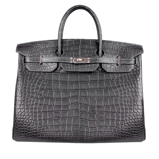 Refined Structured Carryall Croc Bag