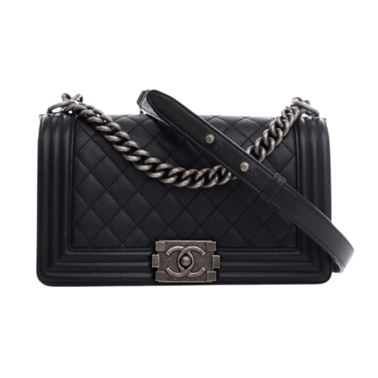 Refined Boy Black Caviar Leather Bag