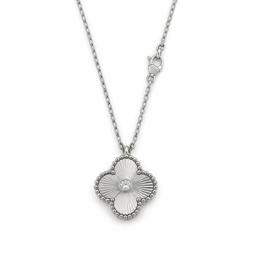 Timeless Guilloche Clover Pendant Necklace