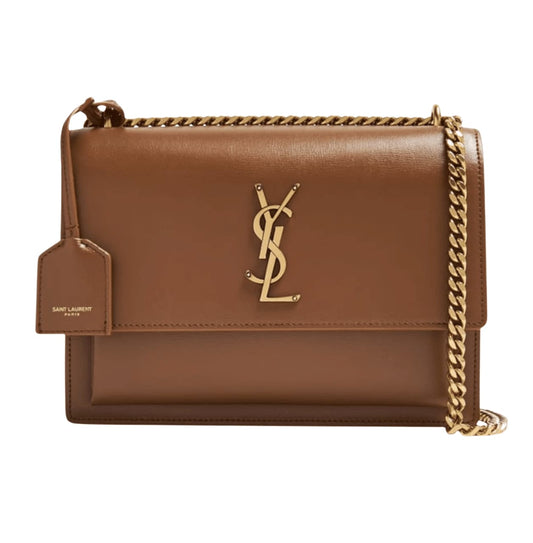 Polished Medium Sunset Shoulder Brown Tan Bag