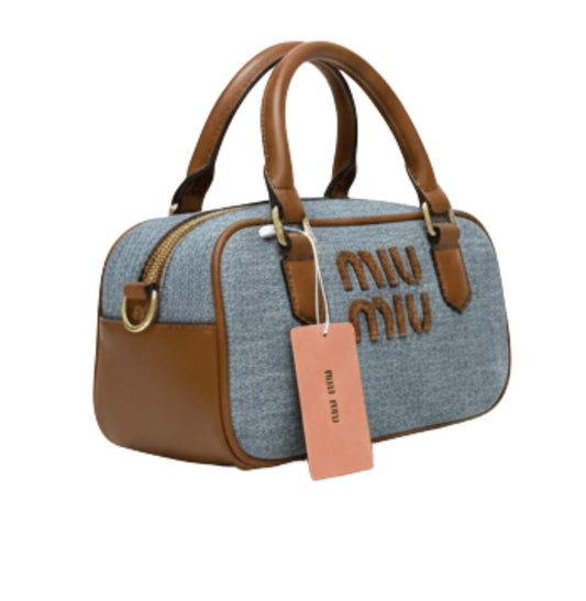 Clean-Finish Miu Miu Top Handle Featuring Large Logo Bag - view 2