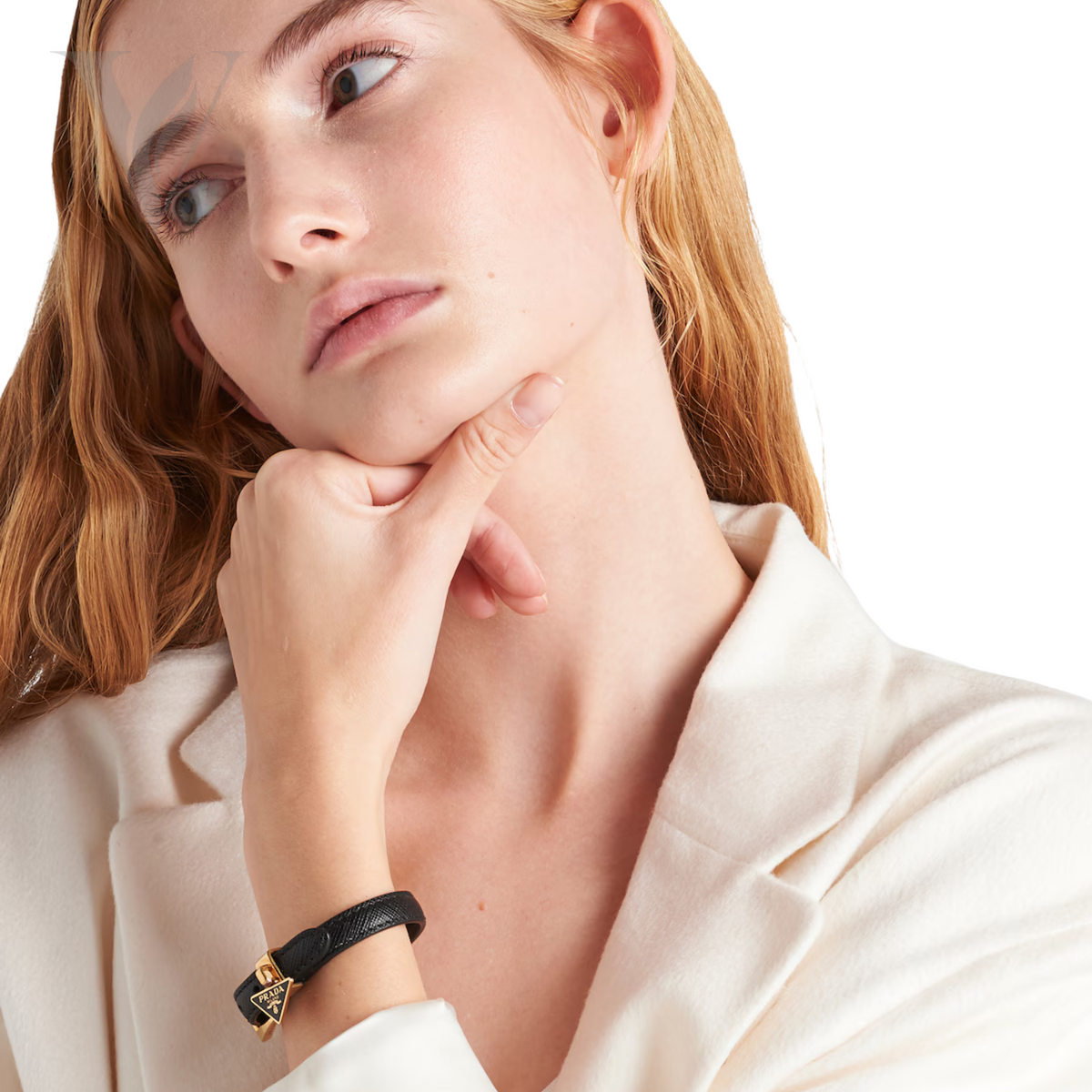 Prada Saffiano Leather Bracelet - Black – View 6