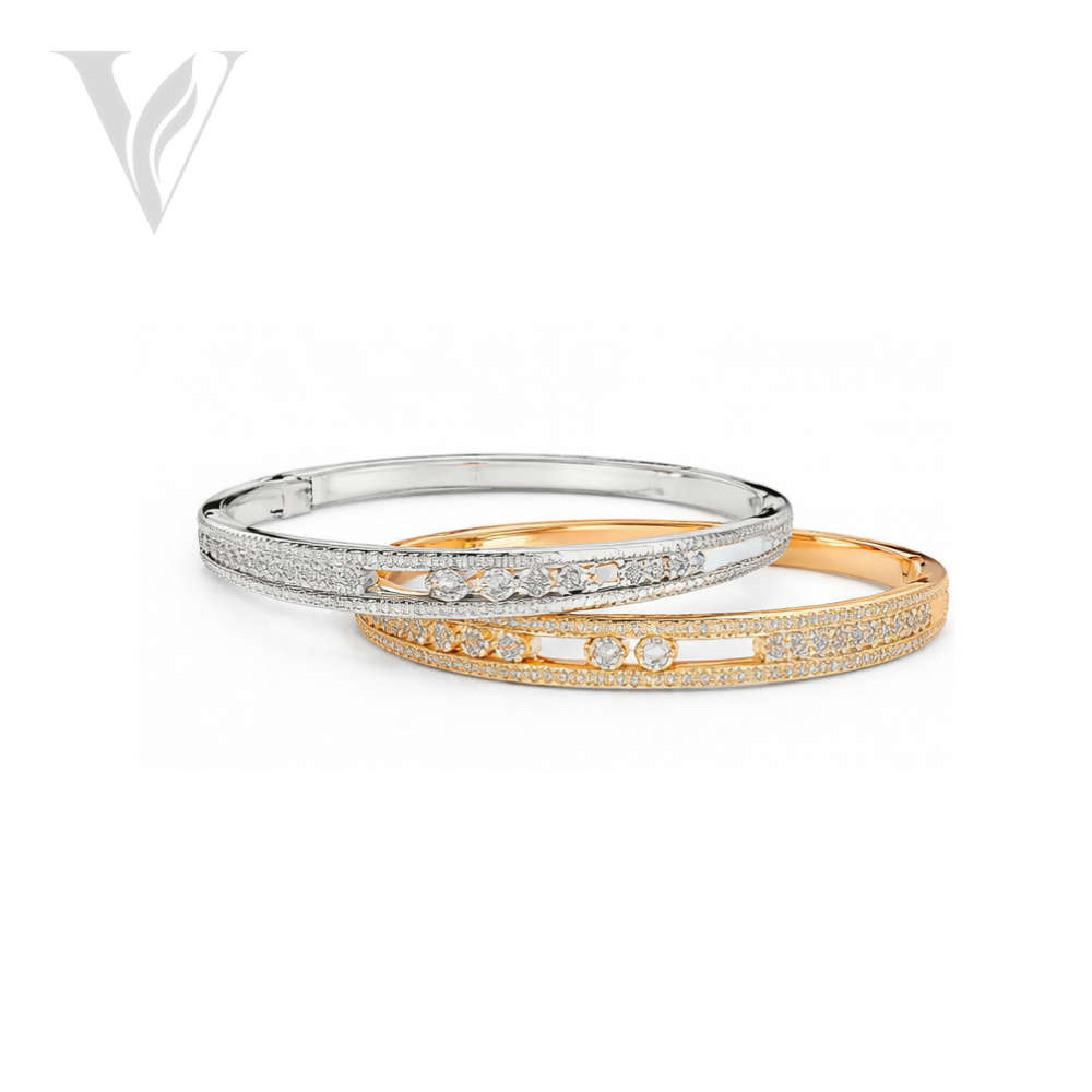 Messika Move Uno Small Hoop - White Yellow Gold – View 2