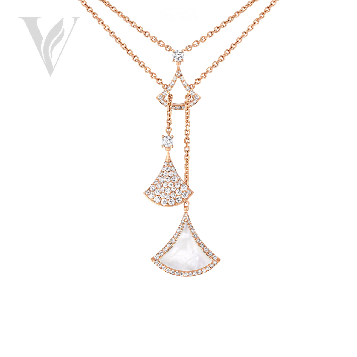 Bvlgari 18K Divas Dream Necklace - Rose Gold, Diamond Detail