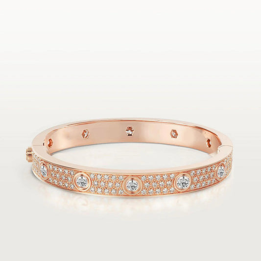 Love Bracelet 6.1mm 10 Diamond-Style – Rose Gold | Size 16