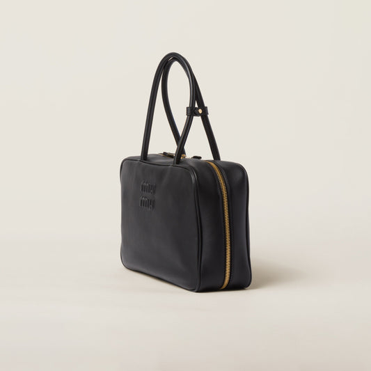 Polished Miu Miu Leather Beau Black Bag - view 2