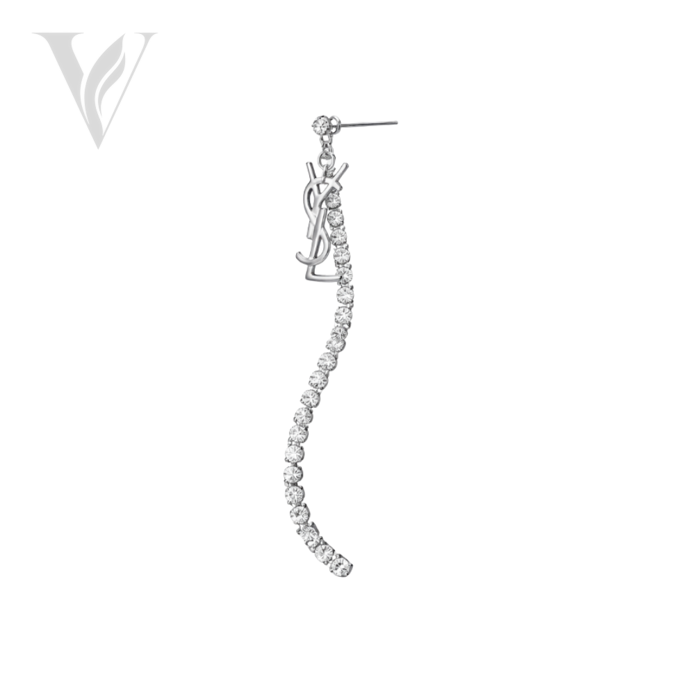 YSL Cassandre Bracelet - Silver, Crystals – View 3