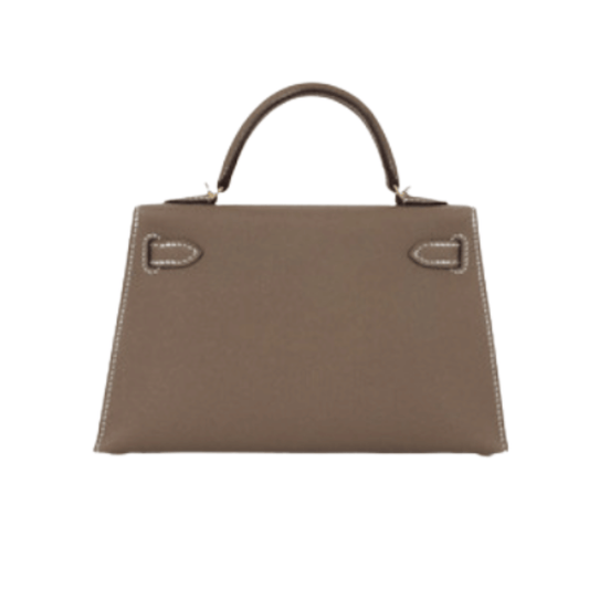 Refined Structured Top-Handle Mini II Sellier in Etoupe Epsom Leather with Gold Hardware Bag - view 2