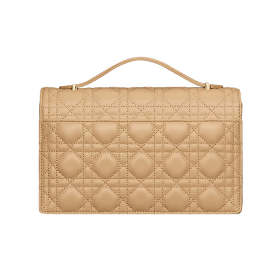 Clean-Finish My Top Handle Latte Cannage Lambskin Bag
