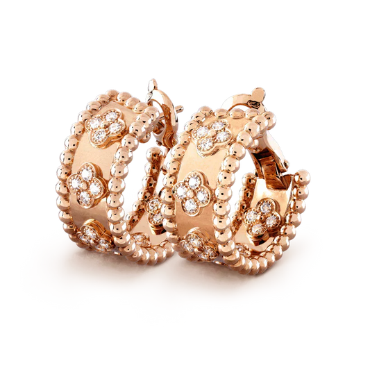 Perlée Diamond-Style Earrings – Rose Gold