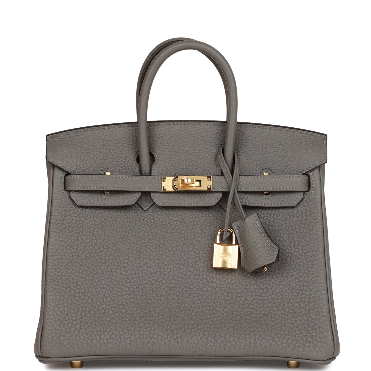 Detailed Structured Carryall 25 Gris Meyer Togo Bag - view 2