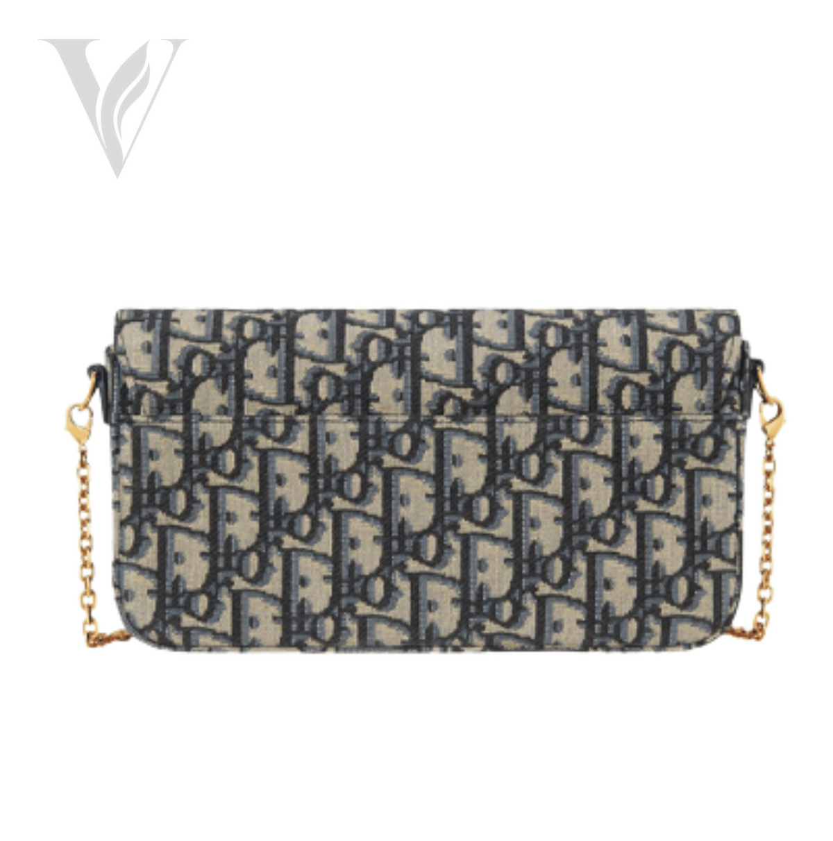Dior 30 Montaigne East West Chain Bag - Blue Dior Oblique Jacquard Canvas – View 2