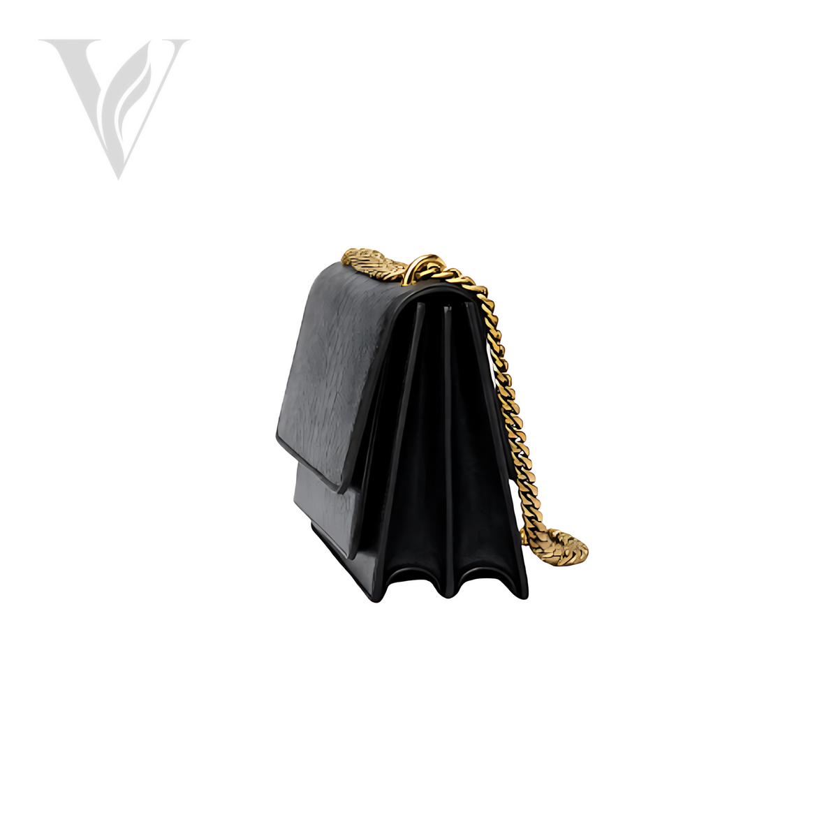 YSL Sunset Medium Bag - Croc Embossed Leather – View 2