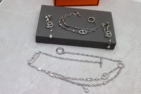 Sophisticated Chaine D Ancre Farandole Multi Strand Set Si Er Crystals - view 10