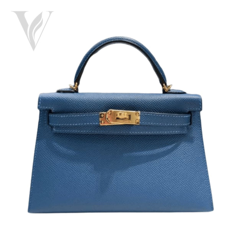Hermès Mini Kelly 20 Sellier Handbag - Deep Blue, Gold Hardware