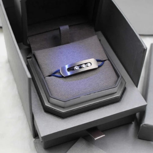 Elevated Blue Titanium Bracelet Natural Titanium Diamonds - view 4